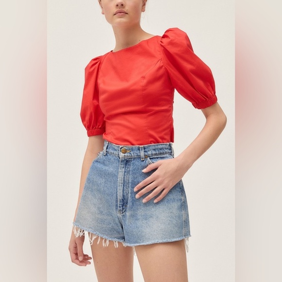 Urban Outfitters Red Strappy-Back Puff Sleeve
Blouse Sz S - Picture 2 of 15